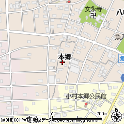 愛知県江南市小杁町（本郷）周辺の地図
