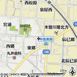 愛知県一宮市北方町中島宮東周辺の地図