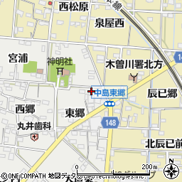 愛知県一宮市北方町中島（宮東）周辺の地図