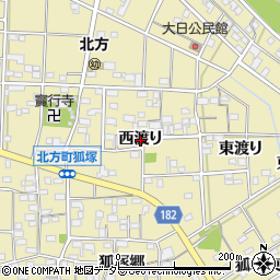 愛知県一宮市北方町北方西渡り周辺の地図