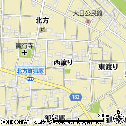 愛知県一宮市北方町北方（西渡り）周辺の地図
