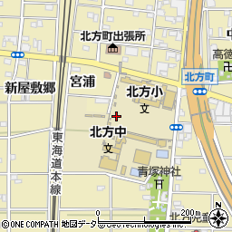 愛知県一宮市北方町北方宮浦周辺の地図