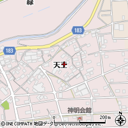 愛知県江南市宮田神明町天王周辺の地図