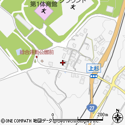 京都府綾部市上杉町籏投周辺の地図