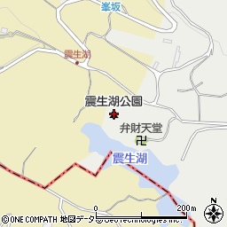 震生湖公園周辺の地図