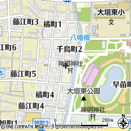 岐阜県大垣市千鳥町周辺の地図