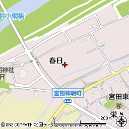 愛知県江南市宮田神明町（春日）周辺の地図