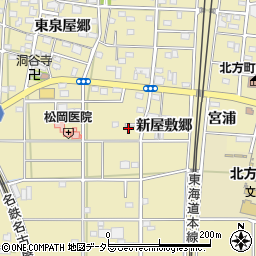 愛知県一宮市北方町北方新屋敷郷133-7周辺の地図