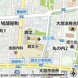 岐阜県大垣市西外側町1丁目周辺の地図