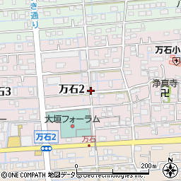 岐阜県大垣市万石周辺の地図