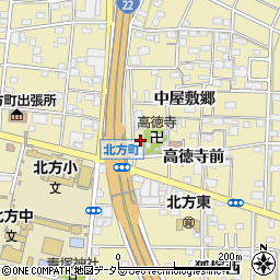 愛知県一宮市北方町北方中屋敷郷216周辺の地図