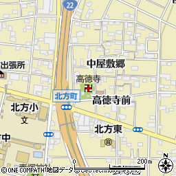 愛知県一宮市北方町北方中屋敷郷22周辺の地図