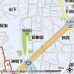 愛知県犬山市五郎丸新田組周辺の地図