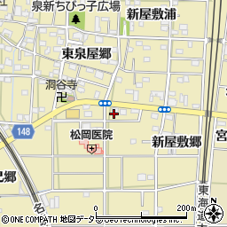愛知県一宮市北方町北方新屋敷郷150周辺の地図