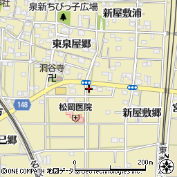 愛知県一宮市北方町北方新屋敷郷152周辺の地図