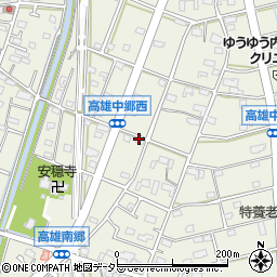 愛知県丹羽郡扶桑町高雄中郷周辺の地図