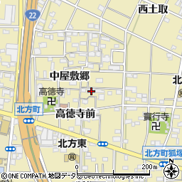 愛知県一宮市北方町北方中屋敷郷118周辺の地図