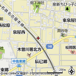 愛知県一宮市北方町北方西泉屋前周辺の地図