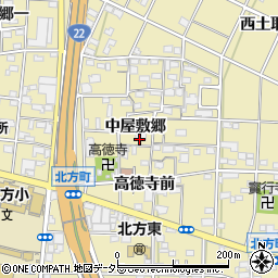 愛知県一宮市北方町北方中屋敷郷93周辺の地図