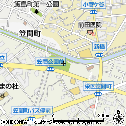 笠間町公園周辺の地図