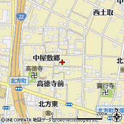 愛知県一宮市北方町北方中屋敷郷117周辺の地図