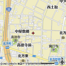 愛知県一宮市北方町北方中屋敷郷128周辺の地図