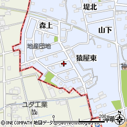 愛知県犬山市五郎丸猿屋東周辺の地図