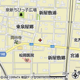 愛知県一宮市北方町北方新屋敷郷94周辺の地図