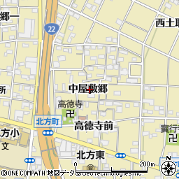 愛知県一宮市北方町北方中屋敷郷92周辺の地図