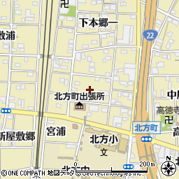 愛知県一宮市北方町北方勅使周辺の地図