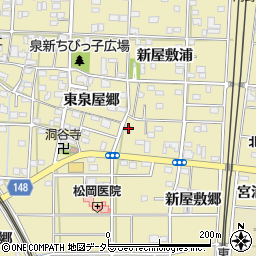 愛知県一宮市北方町北方新屋敷郷3周辺の地図