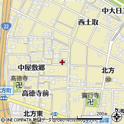 愛知県一宮市北方町北方中屋敷郷194周辺の地図