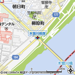 木曽川橋西周辺の地図