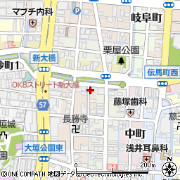 名鉄協商大垣くるわまち第４駐車場周辺の地図
