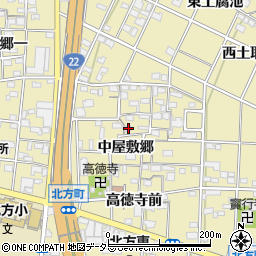 愛知県一宮市北方町北方中屋敷郷80周辺の地図