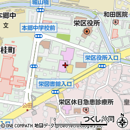 横浜市栄公会堂周辺の地図