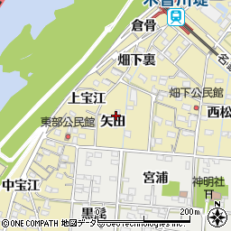 愛知県一宮市北方町北方矢田周辺の地図