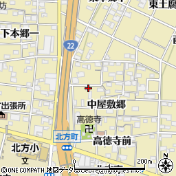 愛知県一宮市北方町北方中屋敷郷52周辺の地図