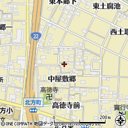 愛知県一宮市北方町北方中屋敷郷81周辺の地図