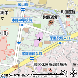 横浜市栄公会堂　講堂周辺の地図