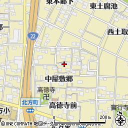 愛知県一宮市北方町北方中屋敷郷82周辺の地図