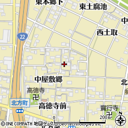 愛知県一宮市北方町北方中屋敷郷159周辺の地図