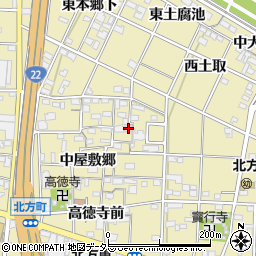 愛知県一宮市北方町北方中屋敷郷158周辺の地図