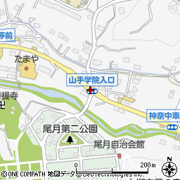 山手学院入口周辺の地図