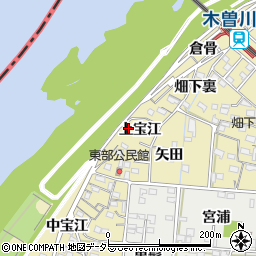 愛知県一宮市北方町北方（上宝江）周辺の地図