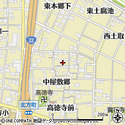 愛知県一宮市北方町北方中屋敷郷74周辺の地図