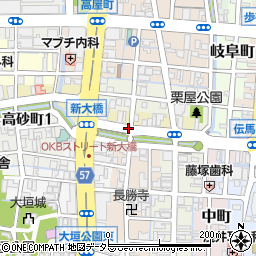 岐阜県大垣市東外側町周辺の地図