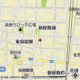 愛知県一宮市北方町北方新屋敷浦146周辺の地図