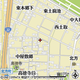愛知県一宮市北方町北方中屋敷郷192周辺の地図