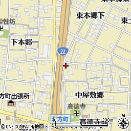 愛知県一宮市北方町北方中屋敷郷243周辺の地図
